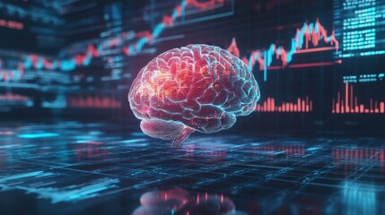 Digital Brain - A 3D Rendered Illustration of a Brain