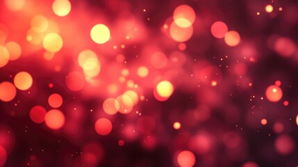 Abstract red backdrop featuring defocused bokeh lights