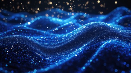 Wall Mural - blue glowing curves in the cosmos an abstract illustration created through computer generation