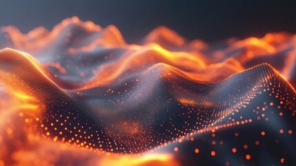 Wall Mural - futuristic point background with a dynamic wave exceptional data visualization in 3d rendering