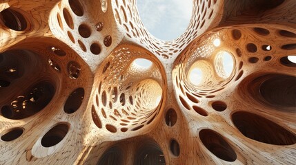 Wall Mural - contemporary 3d representation of an abstract architectural structure