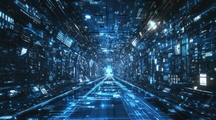 Wall Mural - cyber background depicting technological innovation and the concept of global business solutions