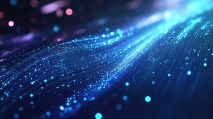 Wall Mural - abstract background featuring blue lines and dots symbolizing digital connectivity and the concept o