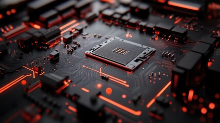 Wall Mural - close up of a computer motherboard circuit