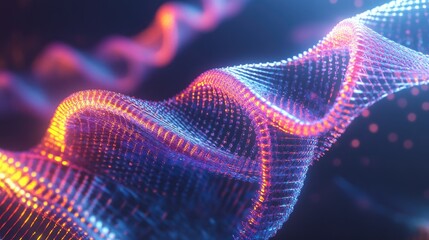 Wall Mural - abstract multicolored wave pattern geometric dna texture backdrop representing scientific innovation