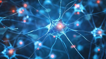 Wall Mural - neural network concept featuring interconnected cells and links advanced technology process with an 