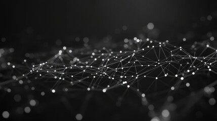 Wall Mural - abstract representation of connected dots and lines concept illustrating ai technology depicting mot