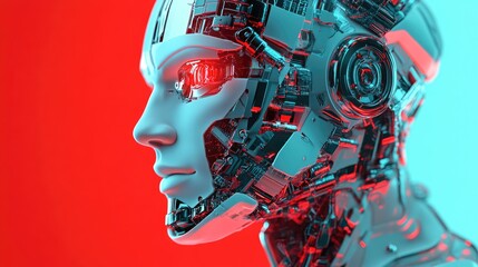 Wall Mural - 3d computer generated illustration of a futuristic cyborg figure