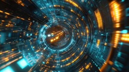 Wall Mural - futuristic abstract 3d background featuring motion graphics for data centers servers and high speed 