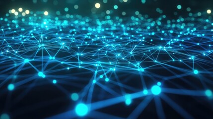 Wall Mural - digital technology speed connection with blue and green background showcasing abstract communication