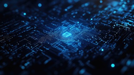 Wall Mural - dark blue abstract digital background representing technology security with a lock motif