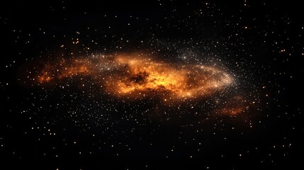Fototapete - Colorful galaxy in space featuring a cloud of stars beautifully rendered in 3D cartoon style isolated against a black background