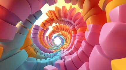 Aufkleber - Fractal depiction of a colorful abstract background in 3D cartoon style