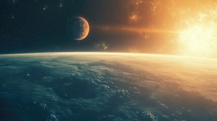 Aufkleber - High quality space background in 3D cartoon rendering