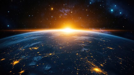 Aufkleber - Cartoon rendering of Earth viewed from space in 3D