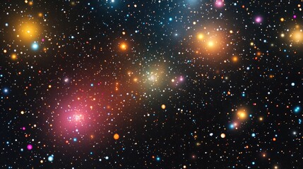 Fototapete - Illustration of a deep space star field rendered in 3D cartoon style featuring a universe filled with stars and gas in a far distant cosmos
