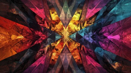 Aufkleber - Abstract vivid background art in 3D cartoon rendering featuring a geometric space design The background showcases a fractal multicolor texture ideal for projects focusing on imagination creativity