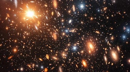 Fototapete - Deep space star field illustration featuring a universe filled with stars and gas in a 3D cartoon style