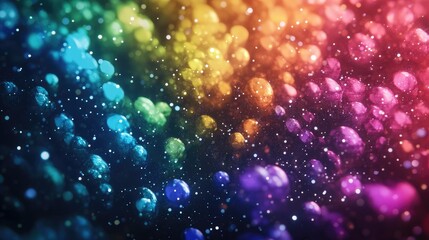 Aufkleber - Abstract background for a galaxy spectrum concept in a 3D cartoon rendering The multitude of colors represents numerous stars with hues drawn from a rainbow palette creating a vibrant and colorful