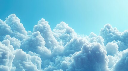 Aufkleber - 3d cartoon depiction of fluffy clouds in a blue sky