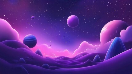 Aufkleber - Cosmos sky background in 3D cartoon style