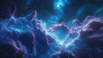 Fototapete - Abstract galaxy background with gas clouds and stars field in deep universe rendered in 3D cartoon style