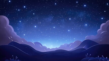 Aufkleber - 3D cartoon rendering of a beautiful night sky background featuring the Milky Way and shining stars