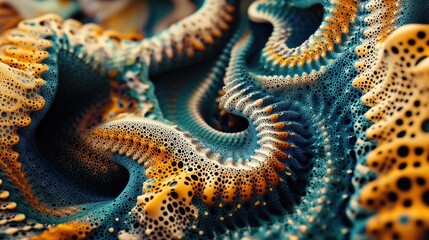 Poster - Abstract fractal patterns and shapes in 3D cartoon rendering Fractal texture for prints