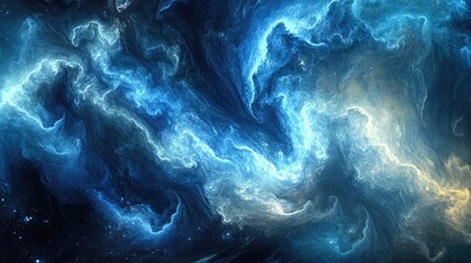 Aufkleber - Abstract fractal illustration resembling galaxies in 3D cartoon rendering