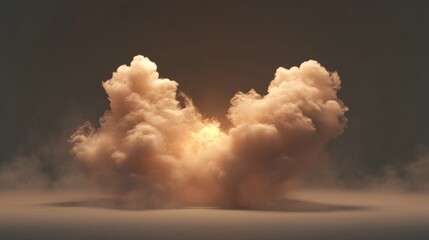 Leinwandbilder - Brown smoke with light in a 3D cartoon rendering