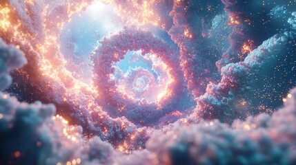 Aufkleber - Abstract cosmic background in a 3D cartoon rendering