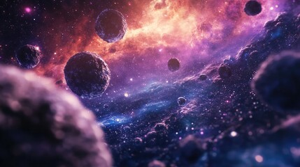Aufkleber - Abstract background of the universe in 3D cartoon rendering