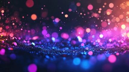 Poster - Creative digital background design featuring a 3D cartoon rendering with black dark and neon gradient effects This grainy grunge illustration incorporates blurred dots dusty noise and an overlay p