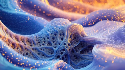 Leinwandbilder - Abstract fractal background illustrations featuring a textured chaos ornament in a 3D cartoon rendering style