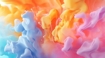 Leinwandbilder - Abstract colorful smoke background in 3D cartoon rendering
