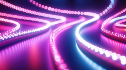 Aufkleber - Abstract illumination depicted in a 3D cartoon rendering featuring a twisting pattern of multicolored white red glowing lights