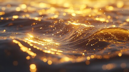 Aufkleber - Background bokeh of gold light from water abstraction in a 3D cartoon rendering