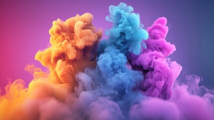 Leinwandbilder - Abstract colorful smoke background in 3D cartoon rendering