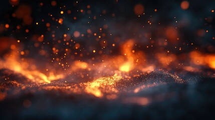 Leinwandbilder - Blurred flame fire and smog on a dark background in a 3D cartoon rendering The term flame originates from the Latin word flamma representing the visible gaseous phase of combustion which emits hea