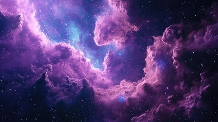 Fototapete - Space Nebula in 3D cartoon rendering
