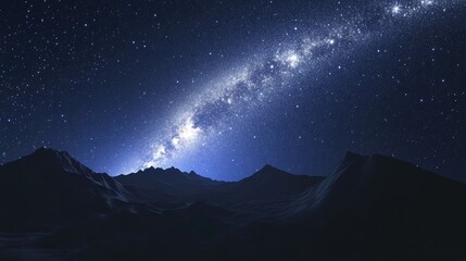 Aufkleber - 3D cartoon rendering of a beautiful night sky background featuring the Milky Way and shining stars