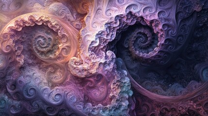 Poster - Abstract fractal patterns and shapes depicted in a 3D cartoon rendering Infinite universe with a mysterious psychedelic relaxation pattern Dynamic flowing natural forms and sacred geometry featuri