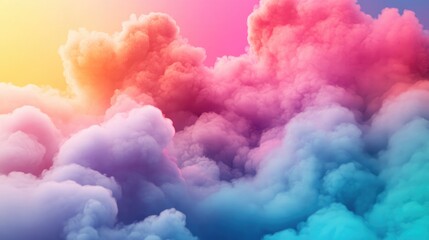 Aufkleber - Clouds of mist on vibrant colorful backgrounds in 3D cartoon rendering