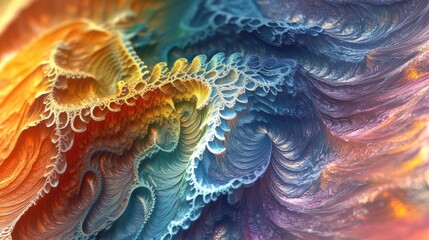 Aufkleber - Fancy paint colors in a 3D cartoon rendering featuring a fractal color texture background ideal for projects focused on imagination creativity and design