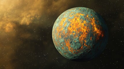 Aufkleber - 3D cartoon rendering showcasing a planet in deep space an exoplanet envisioned by an artist stunning wallpaper and a space background