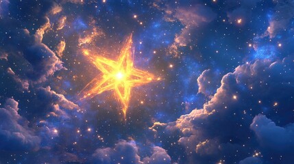 Aufkleber - Abstract star in the sky depicted through 3D cartoon rendering