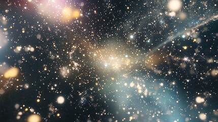 Aufkleber - Cartoon rendering in 3D of stars from a planet and galaxy in open space