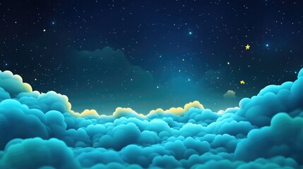 Aufkleber - 3D cartoon depiction of a starry night sky view