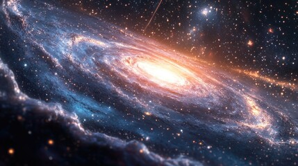 Aufkleber - Cosmos starry sky depicted in a 3D cartoon rendering