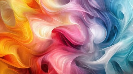 Poster - Colorful abstract background featuring a 3D cartoon rendering Modern graphic art with creative wavy multi color designs perfect for banner design Digital fantasy effect ideal as trendy desktop wal
